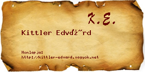 Kittler Edvárd névjegykártya